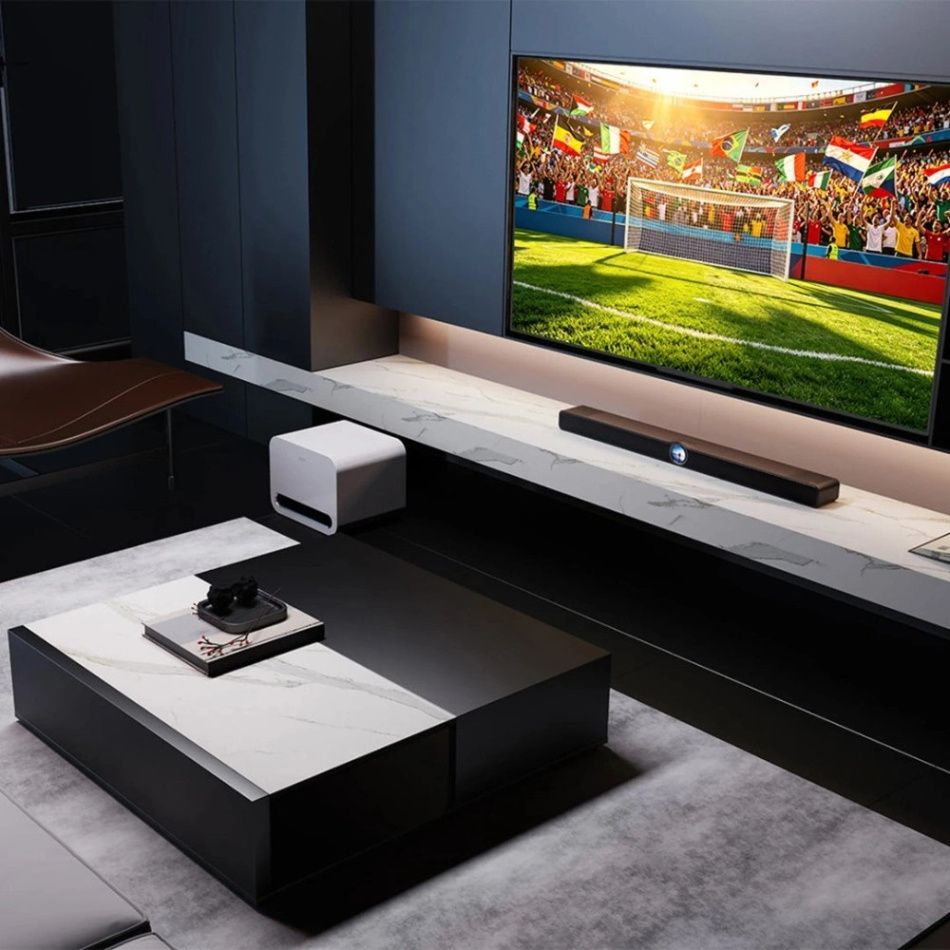 WiiM Bar lydplanke med Dolby Atmos, RoomFit og strømming, matt svart