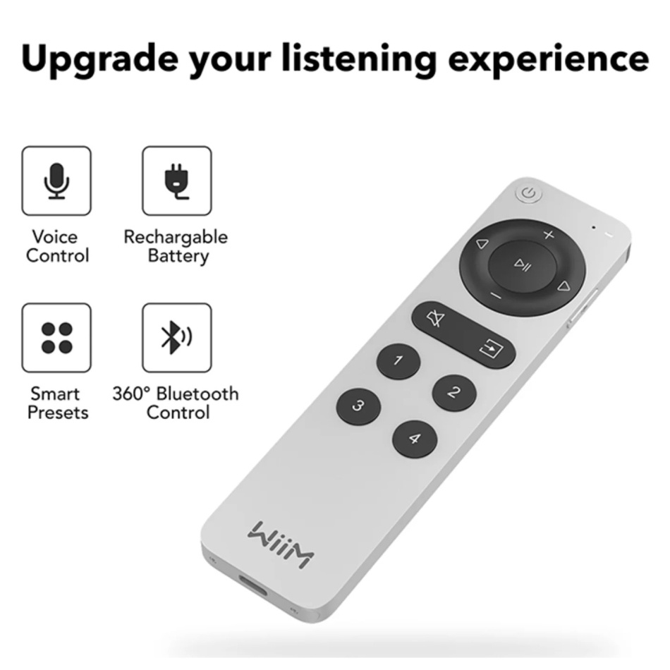 WiiM Voice Remote 2 for Wiim nettverksstreamere & strømmeforsterkere