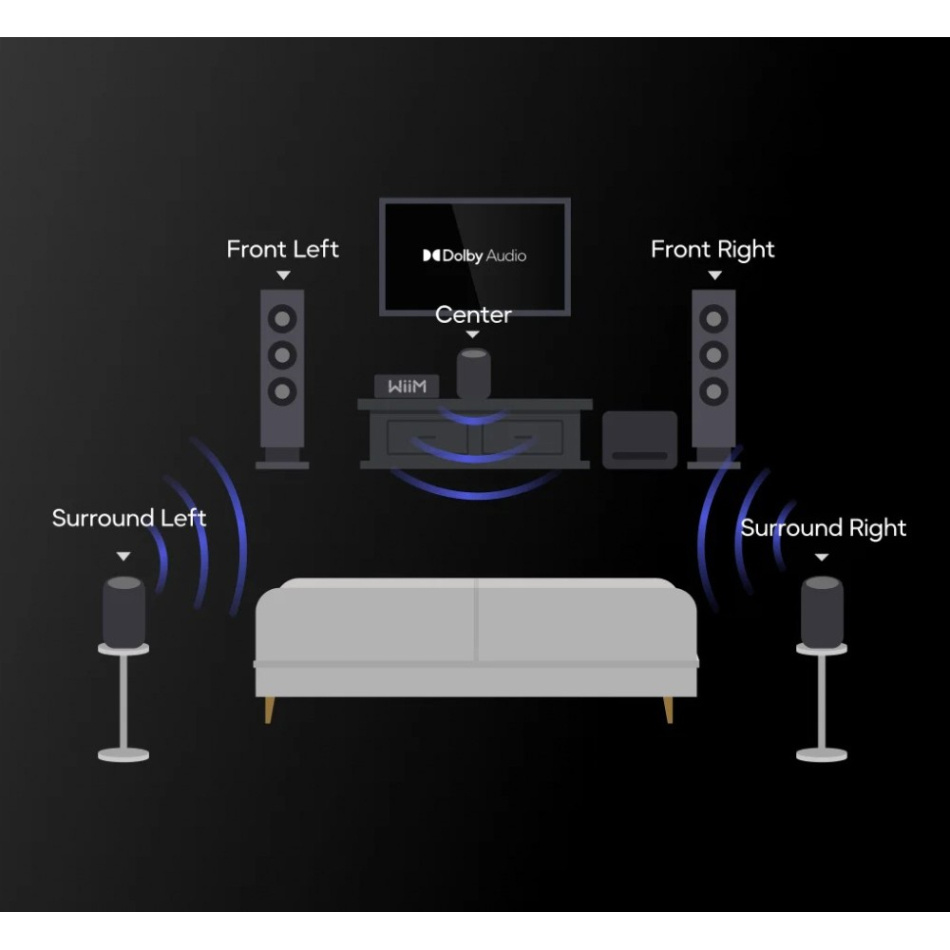 WiiM Sound Lite streaminghøyttaler med AI RoomFit, hvit