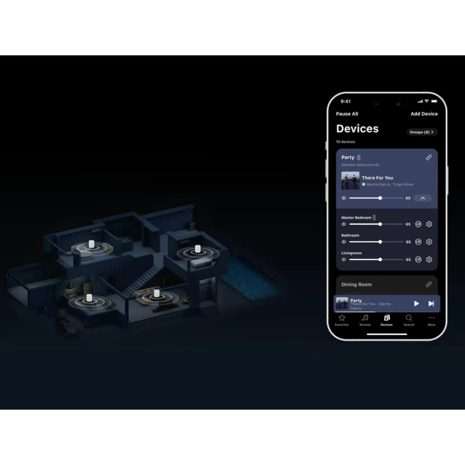 WiiM Sound Lite streaminghøyttaler med AI RoomFit, hvit