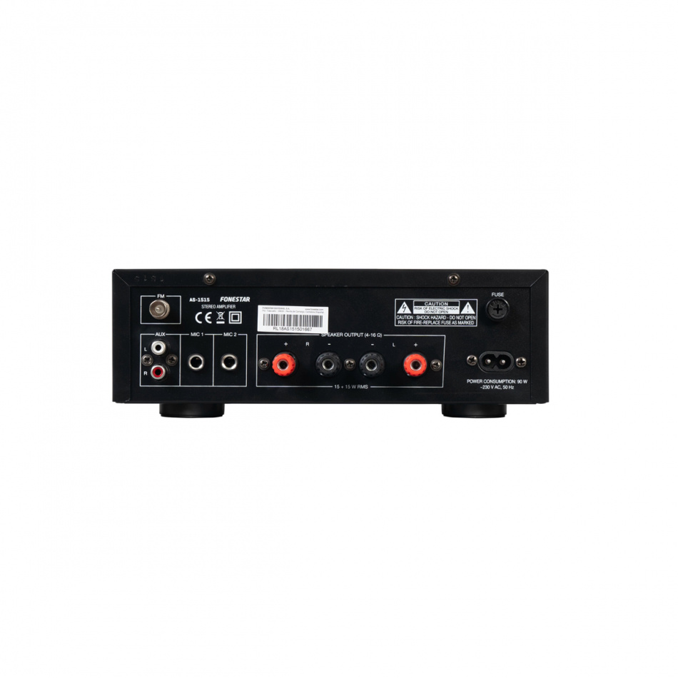 Fonestar AS-1515 stereoforsterker med Bluetooth og mikrofoninnganger