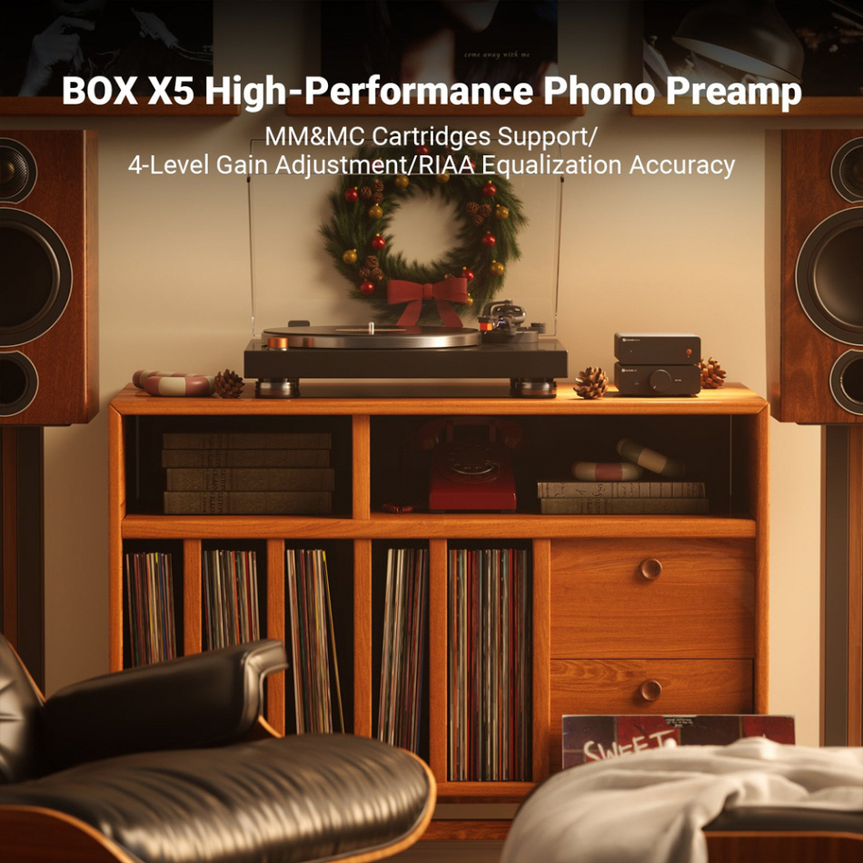 Fosi Audio Box X5, RIAA-trinn med støtte for MM- og MC-pickuper