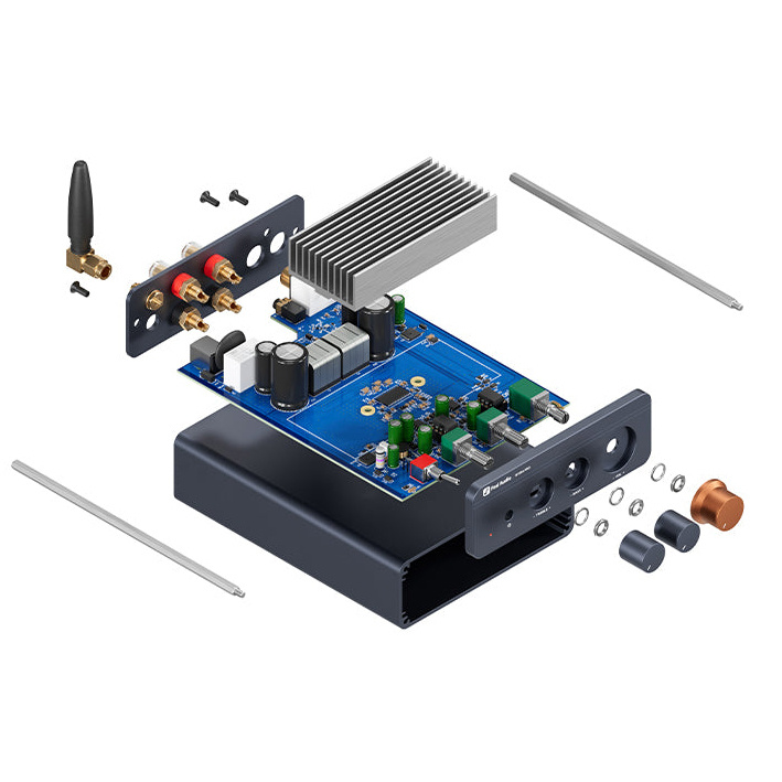 Fosi Audio BT20A PRO kompakt stereoforsterker med Bluetooth & 48V strømforsyning
