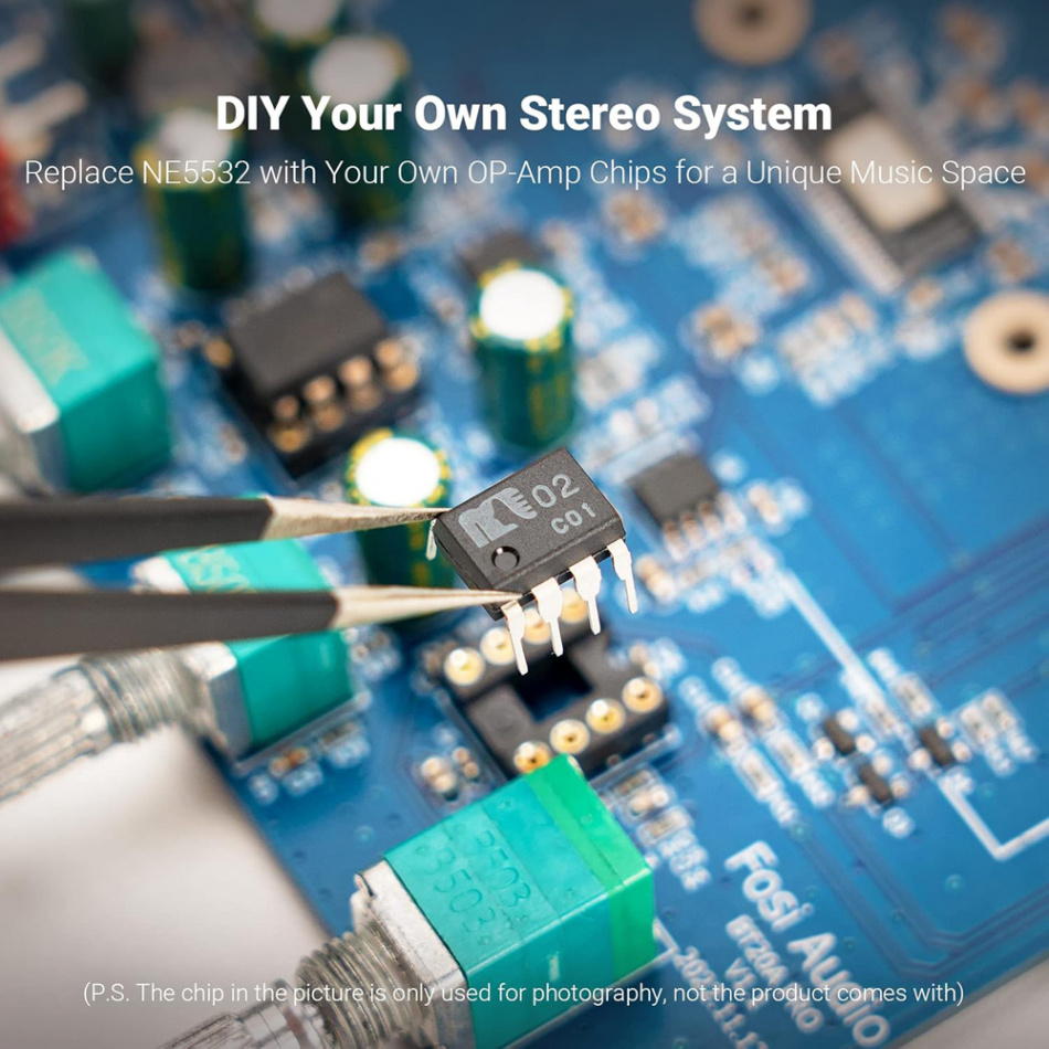Fosi Audio BT20A PRO kompakt stereoforsterker med Bluetooth & 48V strømforsyning