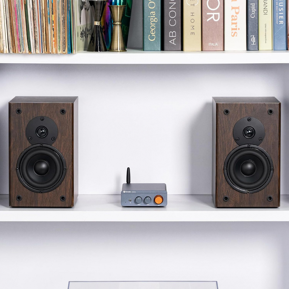Fosi Audio BT20A PRO kompakt stereoforsterker med Bluetooth & 48V strømforsyning
