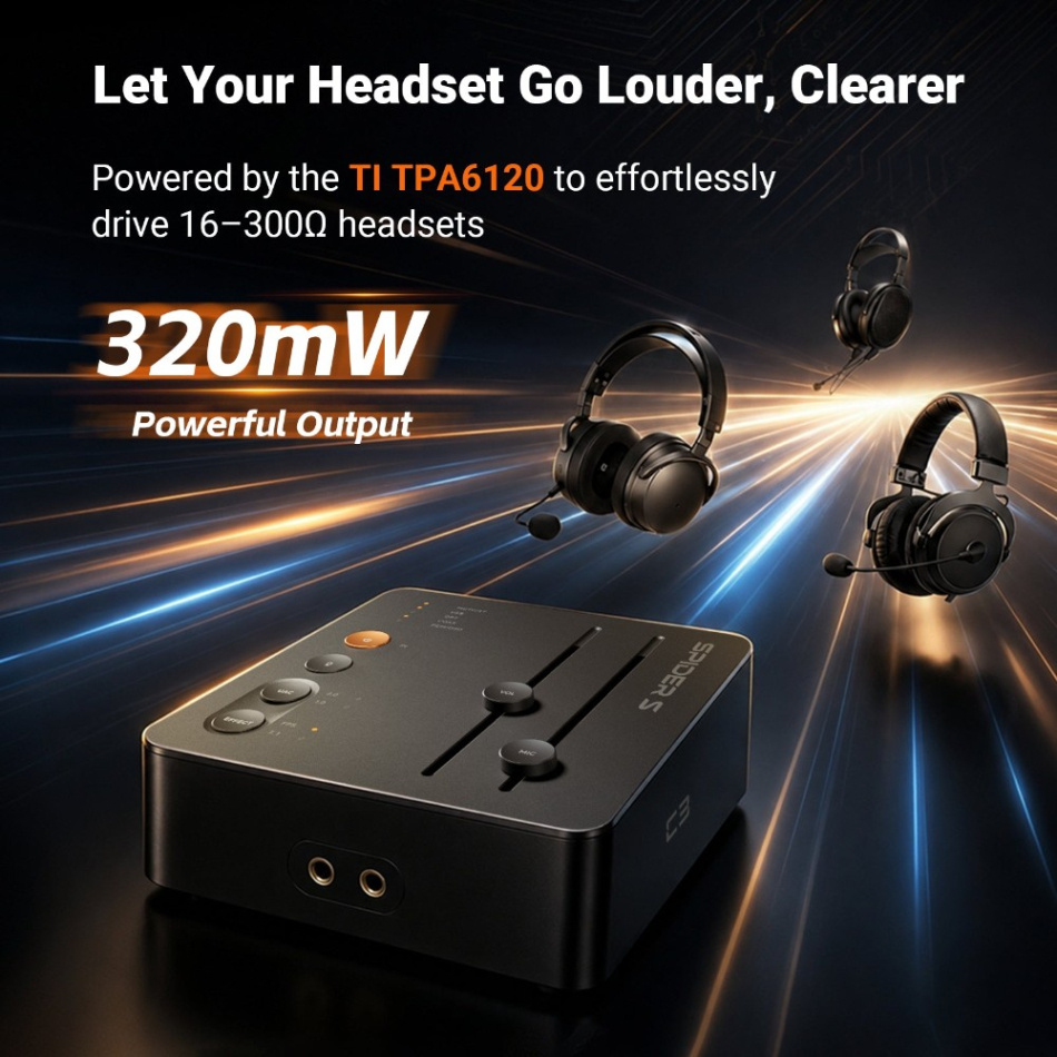 Fosi Audio StepSense C3 Gaming DAC & Hodetelefonforsterker