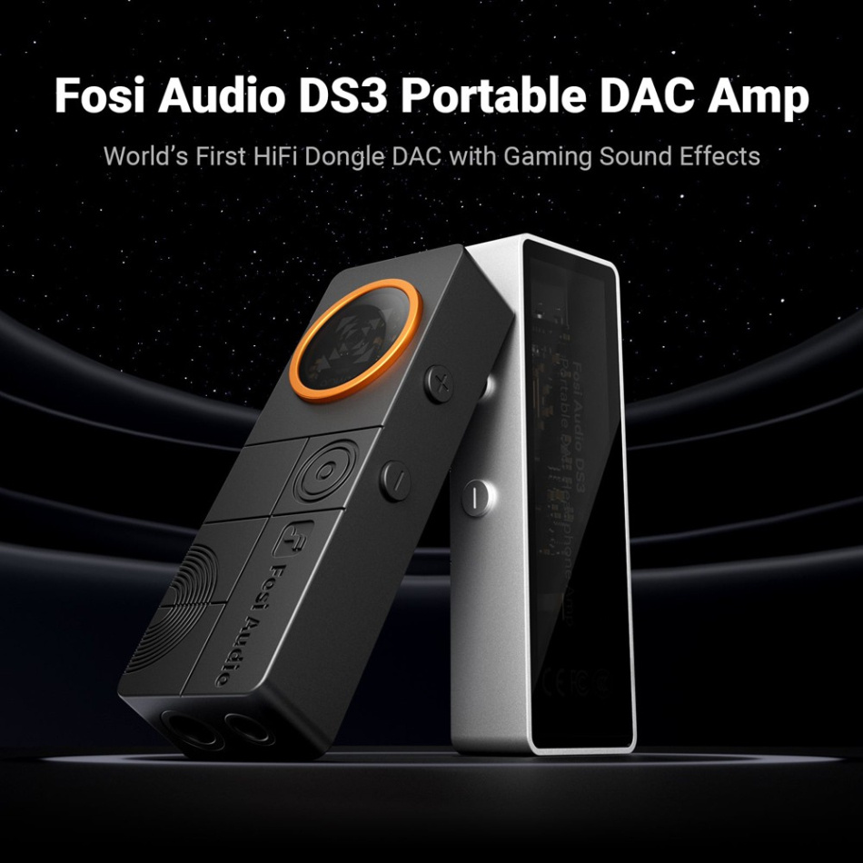 Fosi Audio DS3 portabel DAC & hodetelefonforsterker, Galaxy Grey