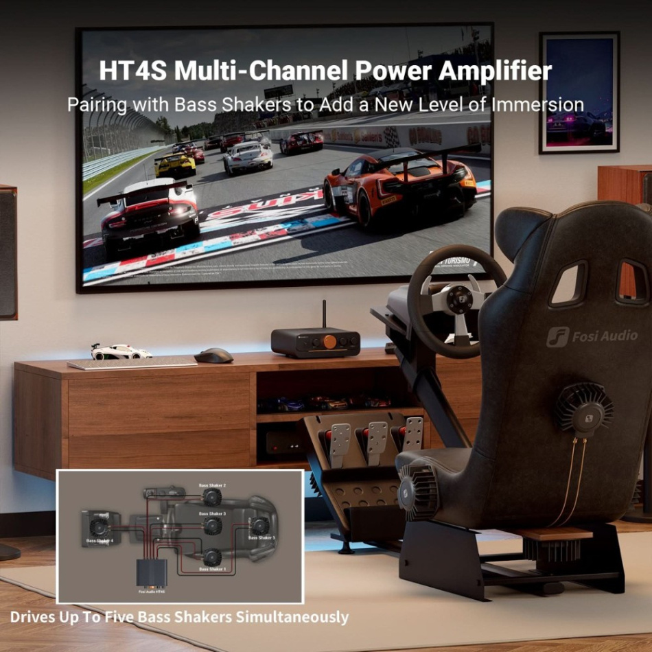 Fosi Audio HT4S multikanalsforsterker for 4.1 eller 5.0