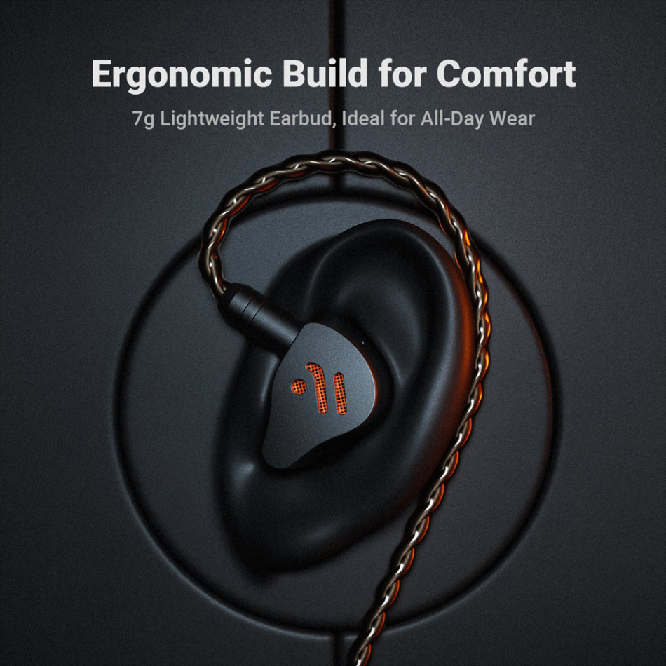 Fosi Audio IM4 åpne in-ear-hodetelefoner med 10 mm berylliumelement, Obsidian