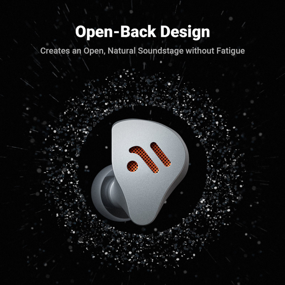 Fosi Audio IM4 åpne in-ear-hodetelefoner med 10 mm berylliumelement, Obsidian