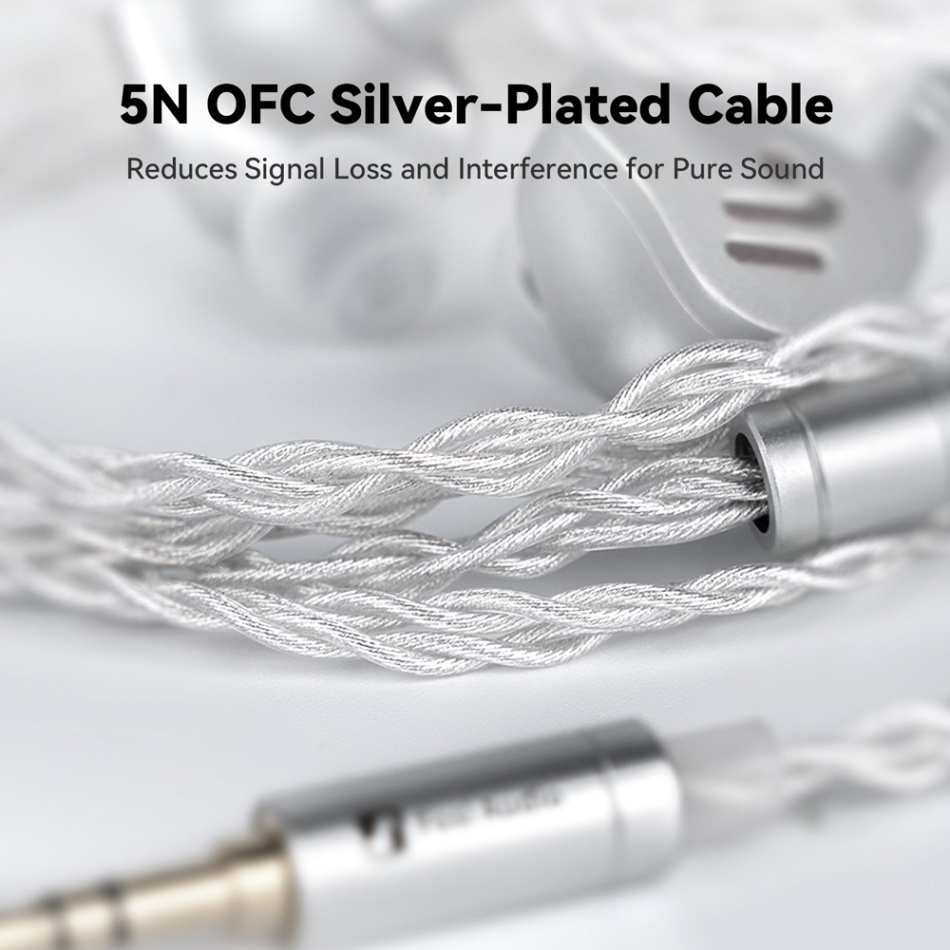 Fosi Audio IM4 åpne in-ear-hodetelefoner med 10 mm berylliumelement, Obsidian