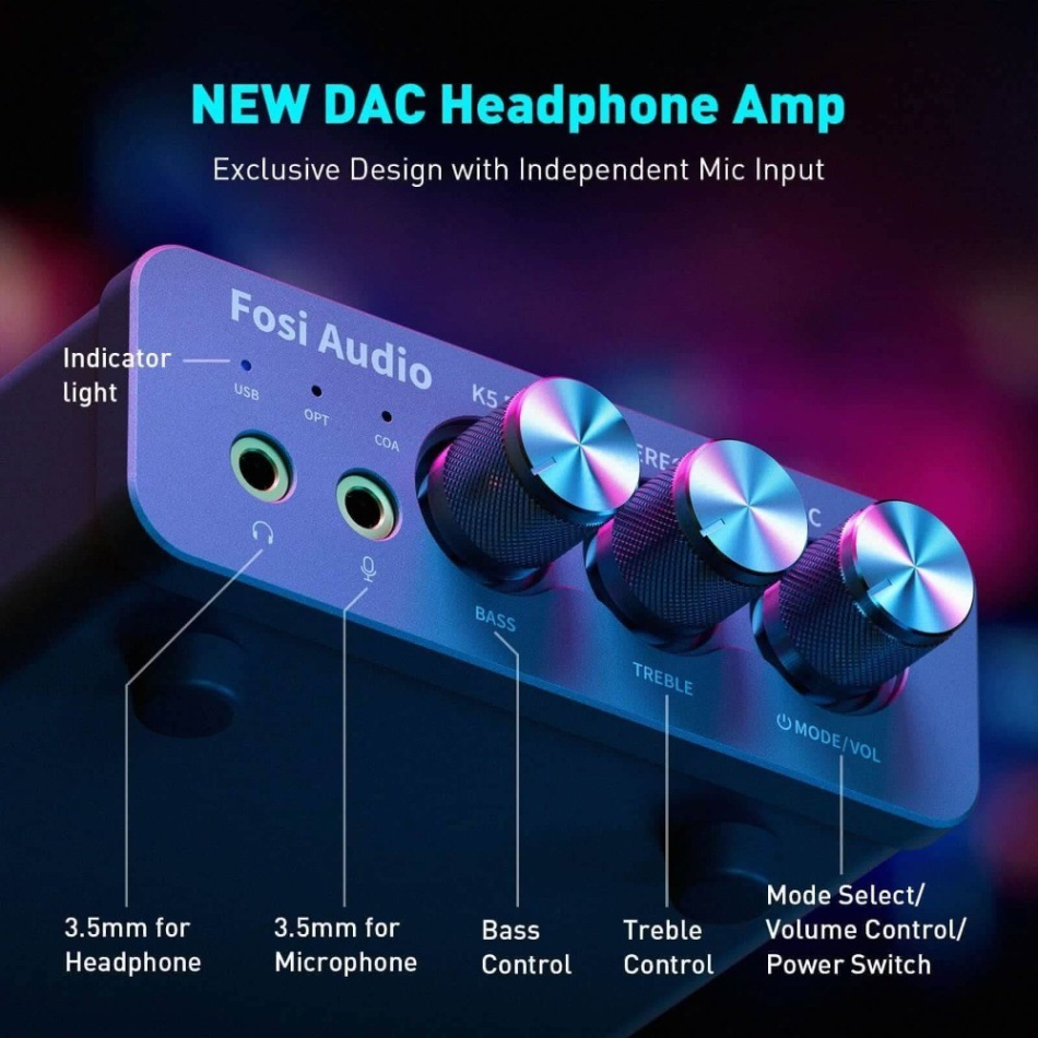 Fosi Audio K5 PRO kompakt hodetelefonforsterker og DAC