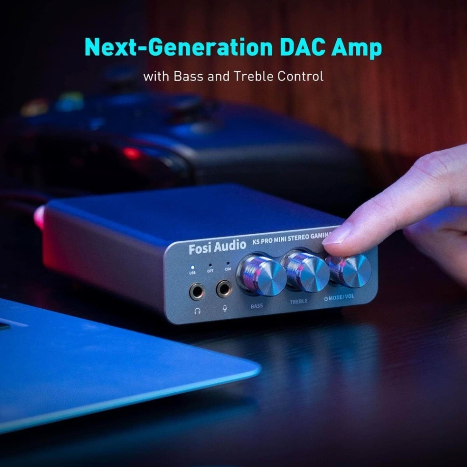 Fosi Audio K5 PRO kompakt hodetelefonforsterker og DAC