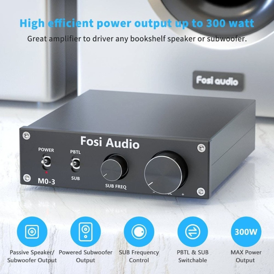 Fosi Audio M0-3 kompakt subwooferforsterker