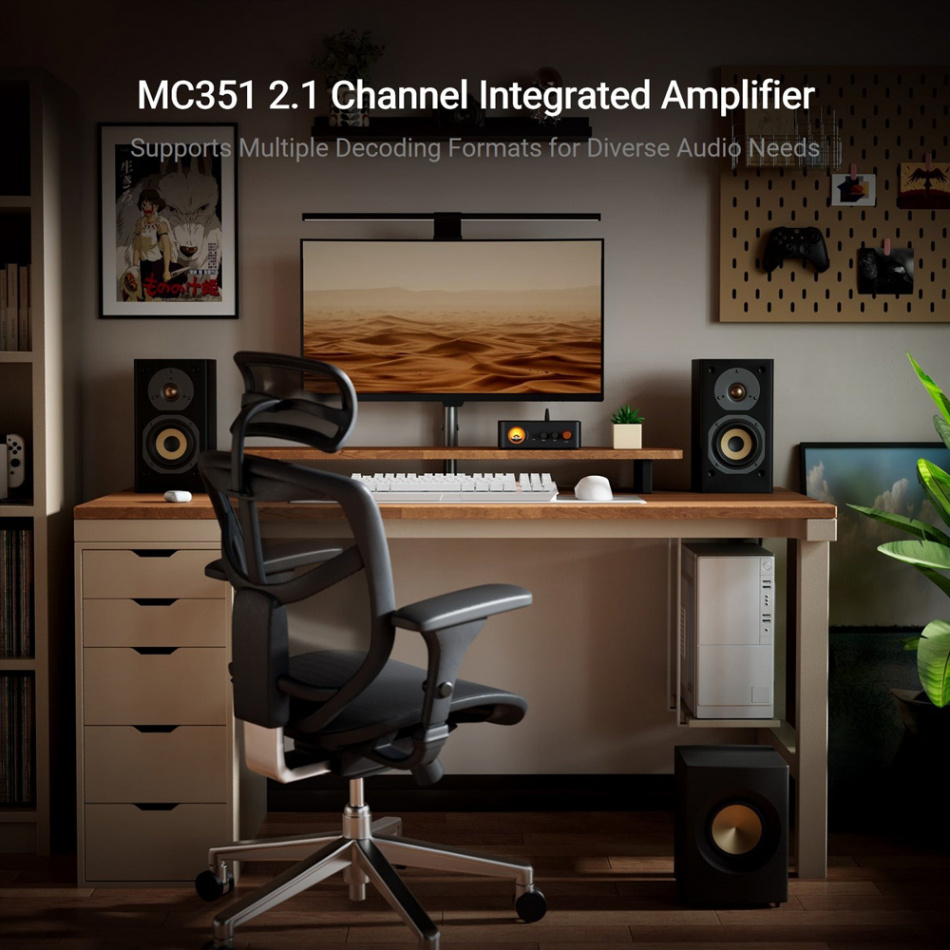 Fosi Audio MC351-48V stereoforsterker med Bluetooth, DAC og subtrinn