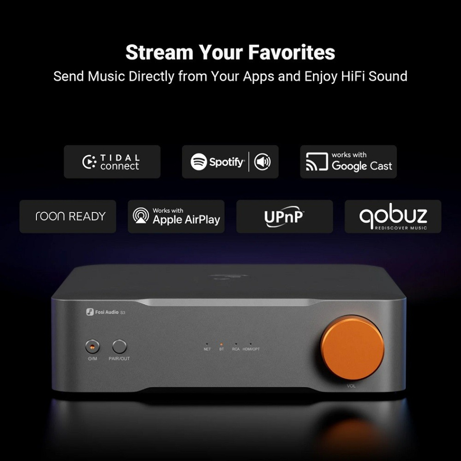 Fosi Audio S3 nettverksstreamer med HDMI eARC & XLR-utgang