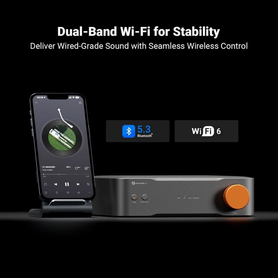 Fosi Audio S3 nettverksstreamer med HDMI eARC & XLR-utgang