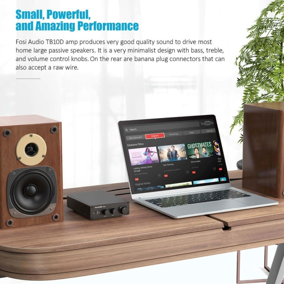 Fosi Audio TB10D kompakt stereoforsterker med 32V strømforsyning
