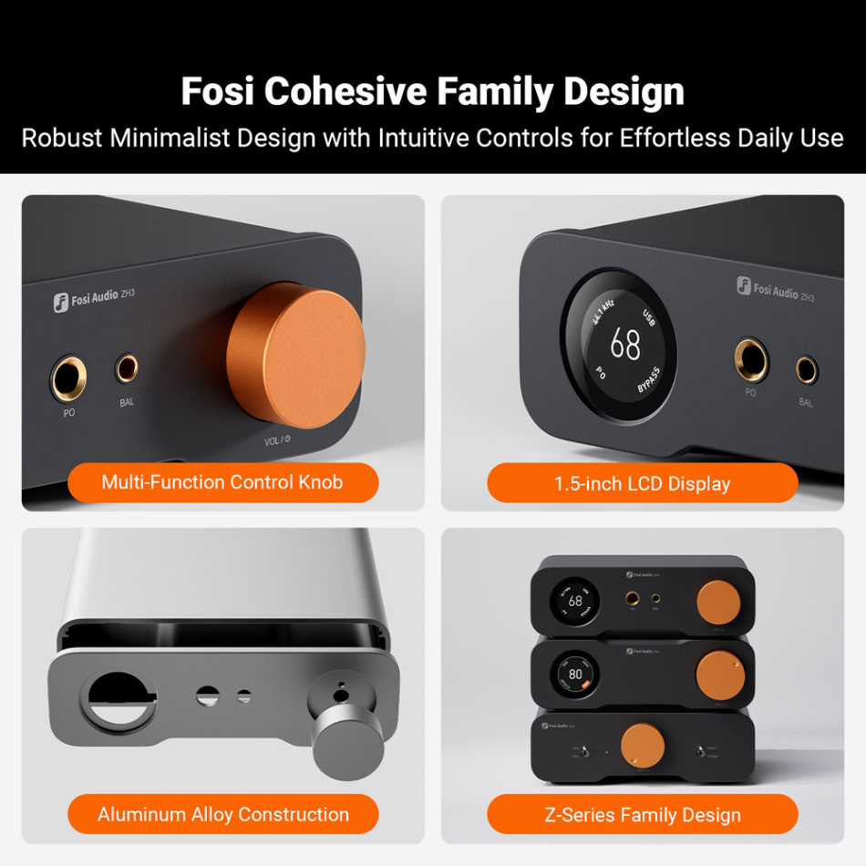 Fosi Audio ZH3 hodetelefonforsterker med DAC & XLR