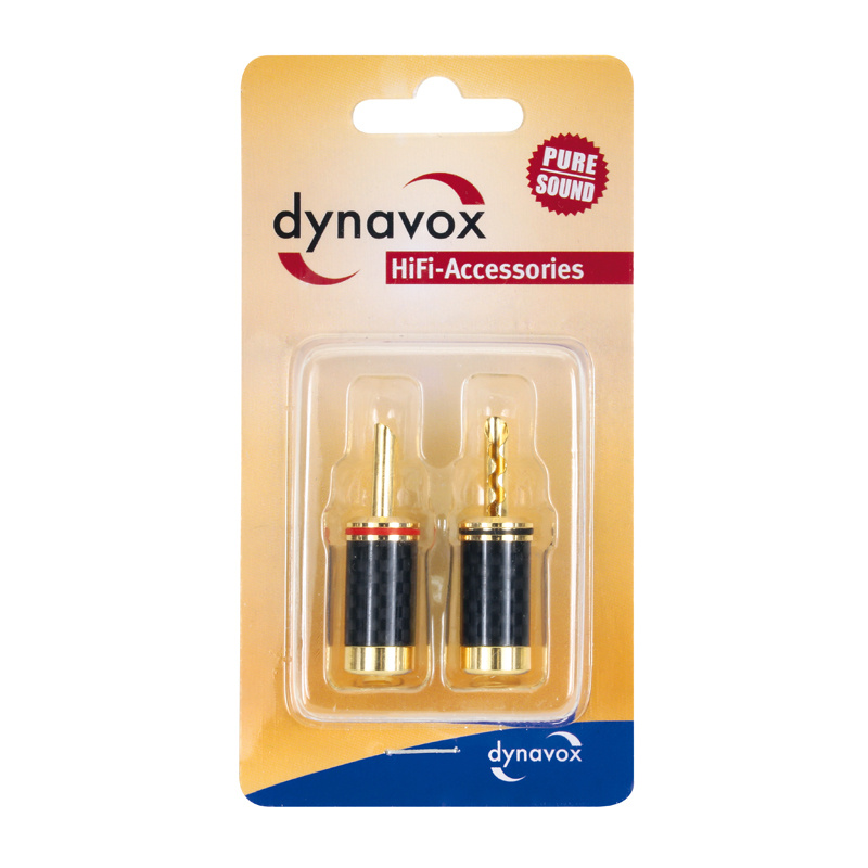 Dynavox Bananen Hohlstecker Carbon, 2-pakning