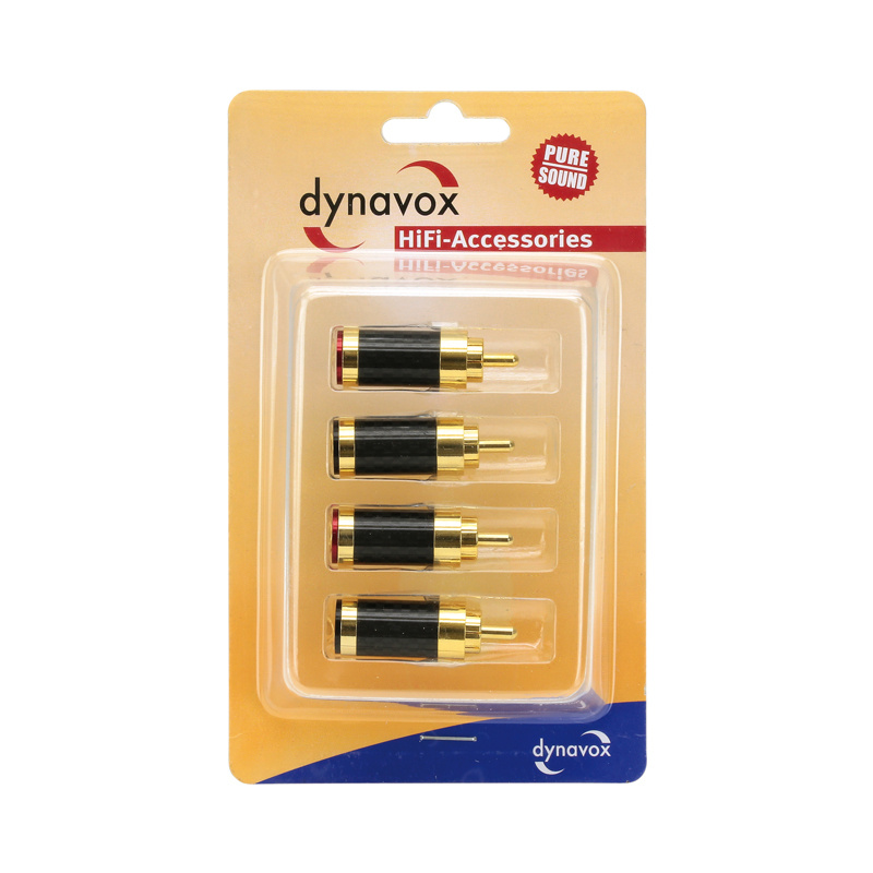 Dynavox Cinchstecker Carbon RCA-kontakter, 4-pakning