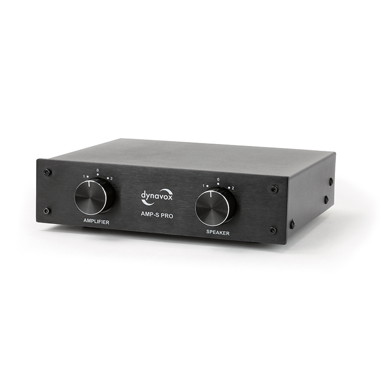 Dynavox AMP-S PRO høynivåomkobler for forsterkere og høyttalere, svart