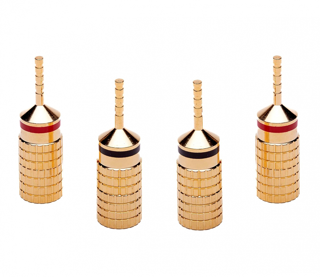 Analogis Speaker Cable Pins, 4-pack kontakter for høyttalerkabel