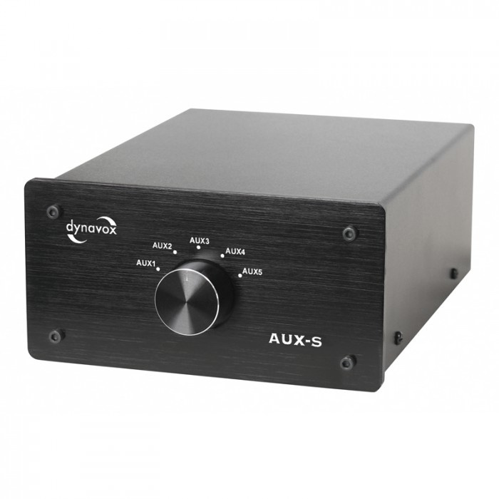 Dynavox AUX-S lavnivåomkobler for signalkilder, svart