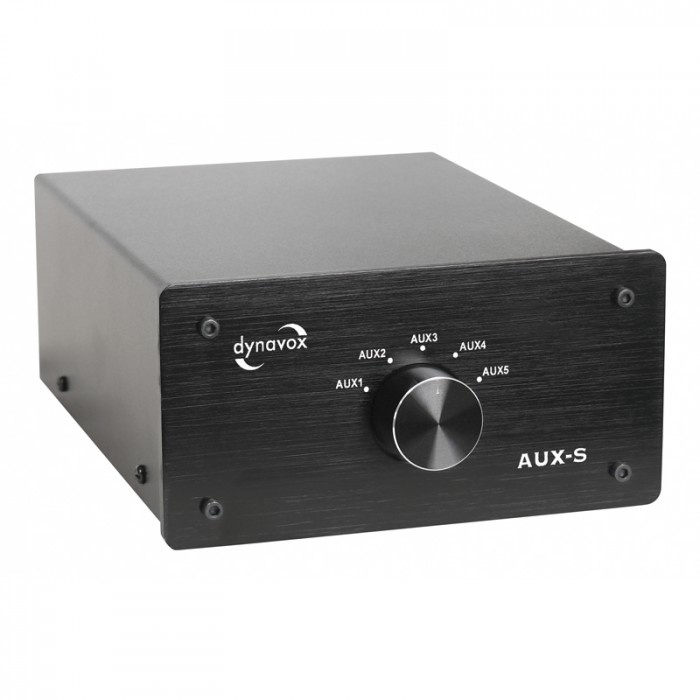 Dynavox AUX-S lavnivåomkobler for signalkilder, svart