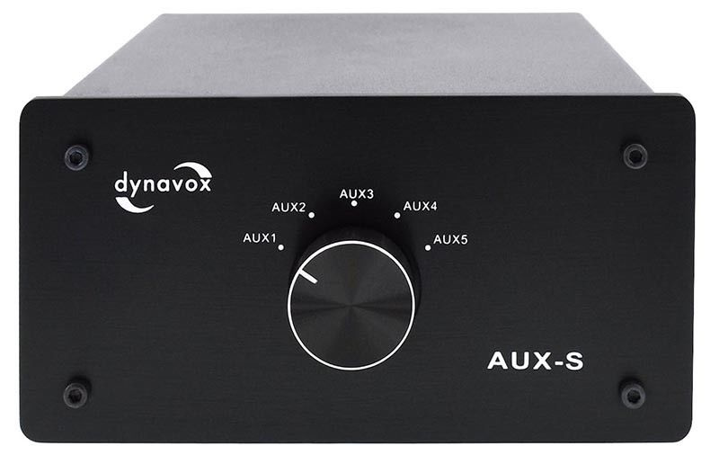 Dynavox AUX-S lavnivåomkobler for signalkilder, svart