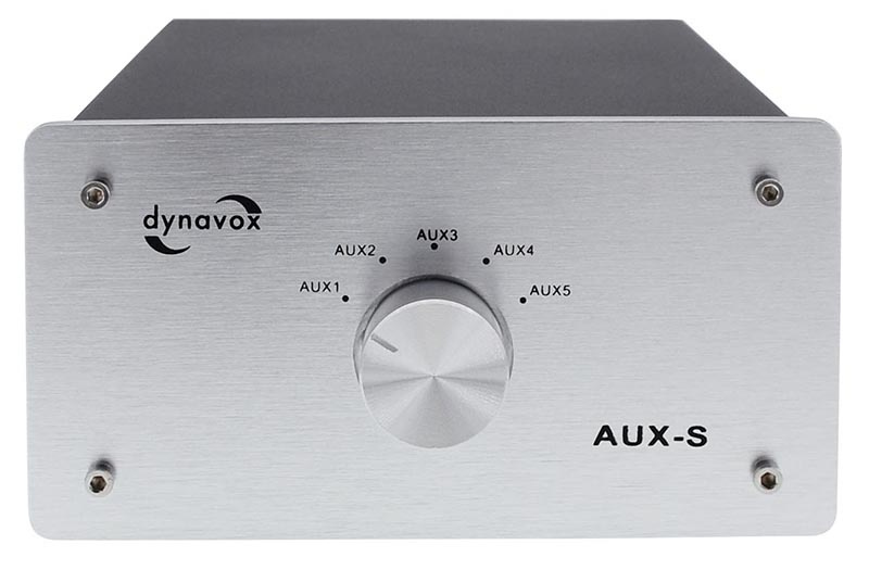 Dynavox AUX-S lavnivåomkobler for signalkilder, sølv