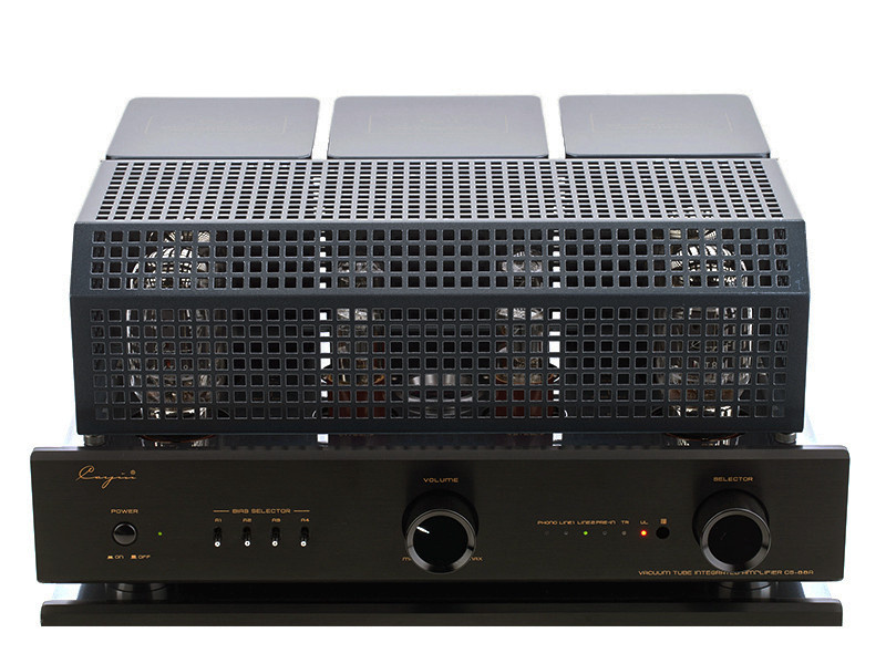 Cayin CS-88A rørforsterker med KT88 og RIAA-trinn for platespiller, svart