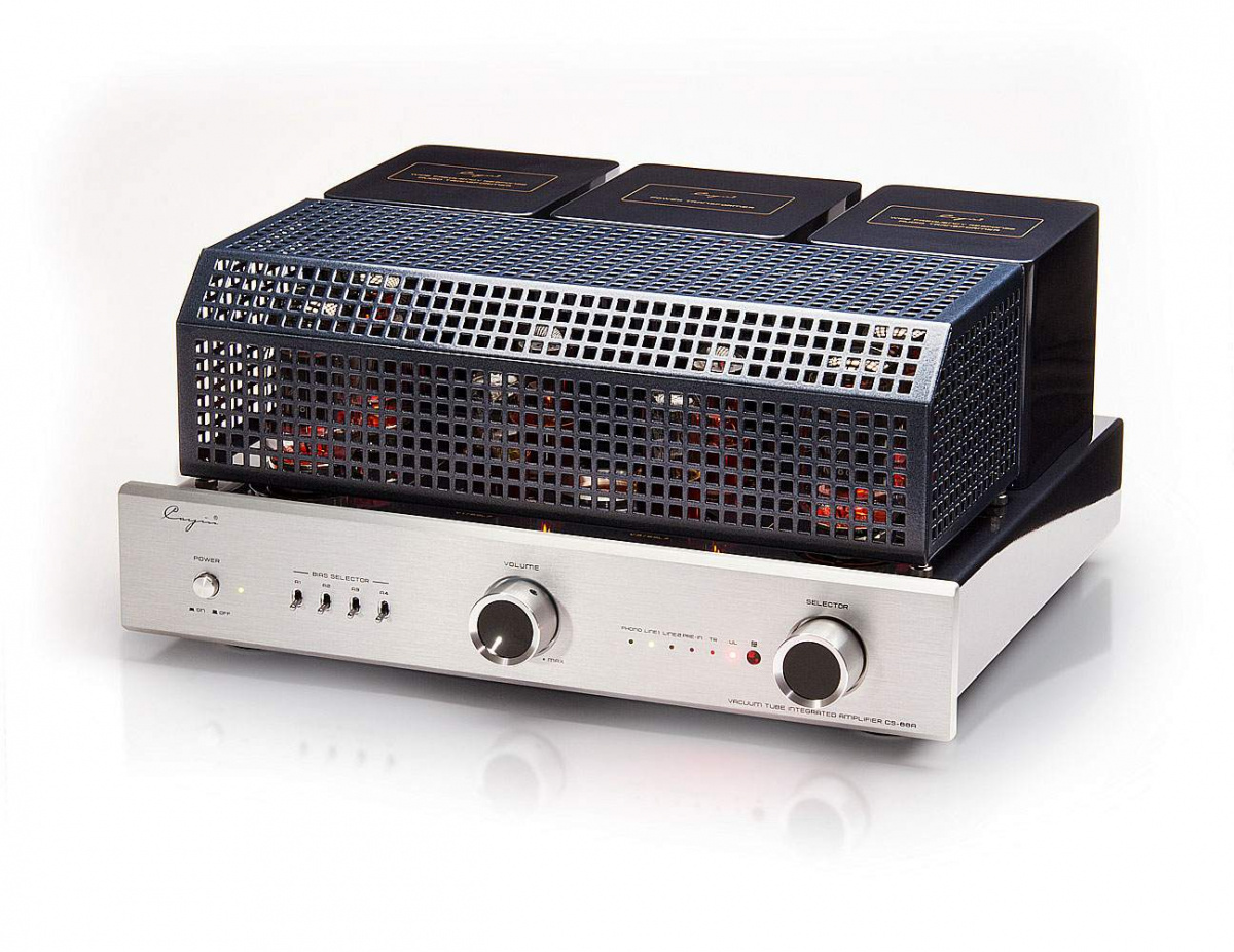 Cayin CS-88A rørforsterker med KT88 og RIAA-trinn for platespiller, sølv