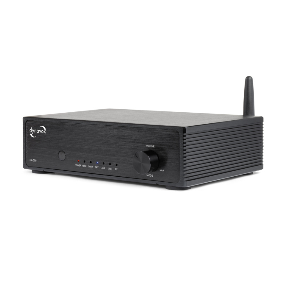 Dynavox DA-300 kompakt forsterker med HDMI ARC & Bluetooth, svart