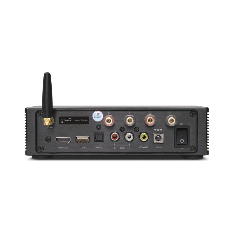 Dynavox DA-300 kompakt forsterker med HDMI ARC & Bluetooth, svart