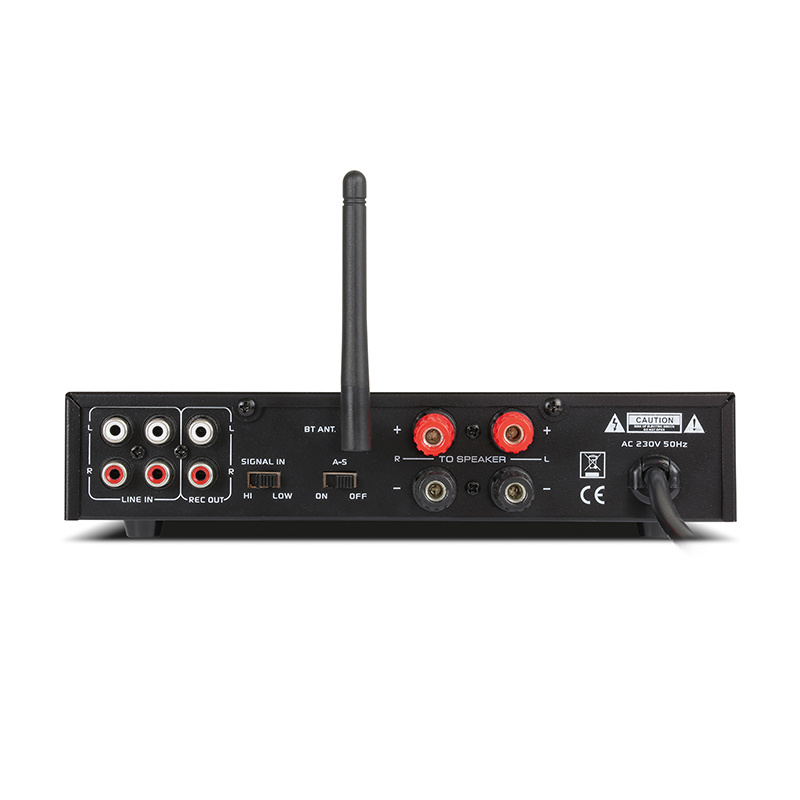 Dynavox ESA-18 MK BT kompakt stereoforsterker med mikrofoninngang & Bluetooth, sølv