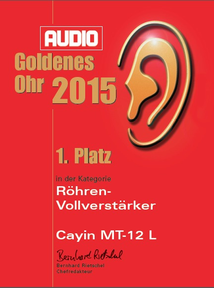 Cayin MT-12L rørforsterker med EL84EH, front i tre
