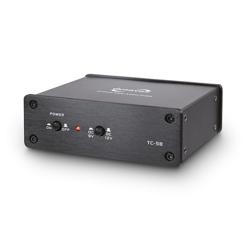 Dynavox TC-5B RIAA-trinn med batteridrift for platespiller, svart