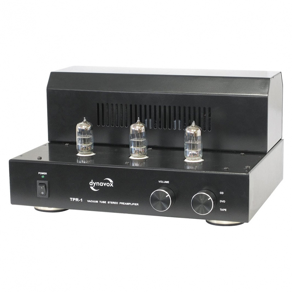 Dynavox TPR-1 kompakt rørbestykket stereoforforsterker, svart