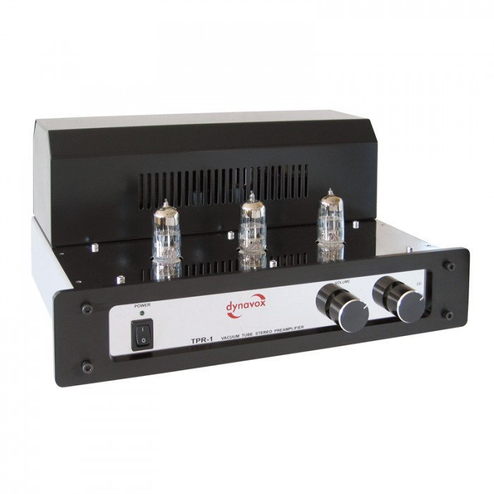 Dynavox TPR-1 kompakt rørbestykket stereoforforsterker, kromfinish
