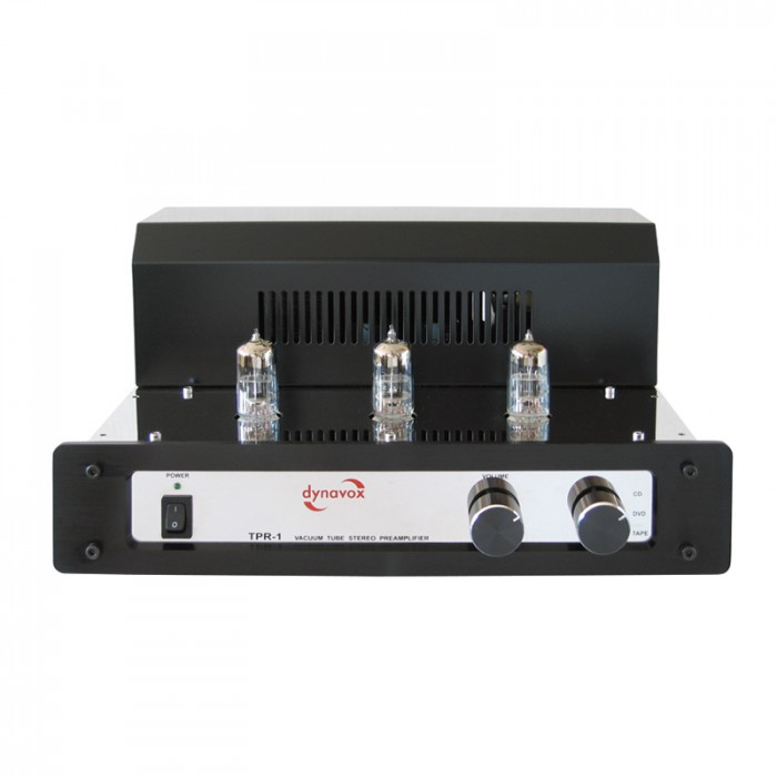 Dynavox TPR-1 kompakt rørbestykket stereoforforsterker, kromfinish