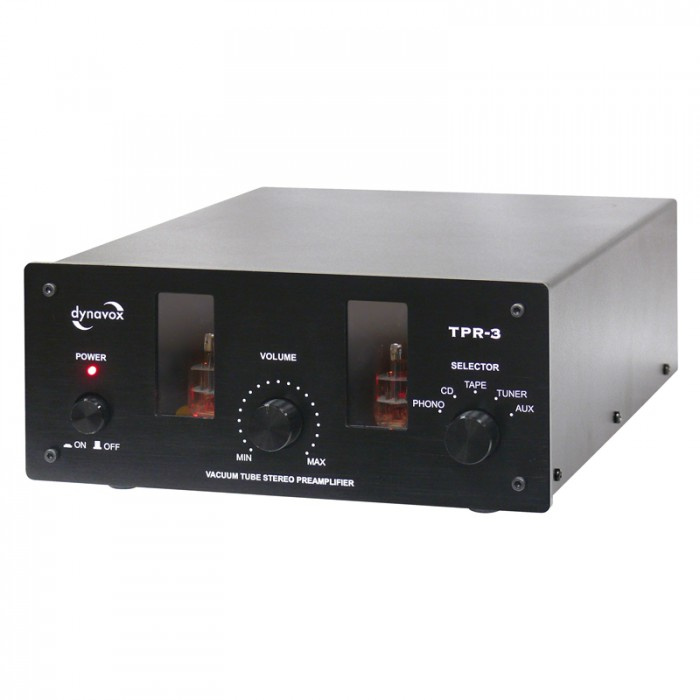 Dynavox TPR-3 kompakt rørbestykket stereoforforsterker, svart