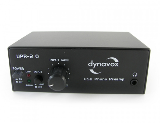 Dynavox UPR 2.0 RIAA-trinn med USB & hodetelefonforsterker for platespiller, svart
