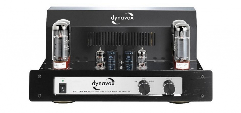 Dynavox VR-70E II Phono, rørforsterker med RIAA, kromfinish
