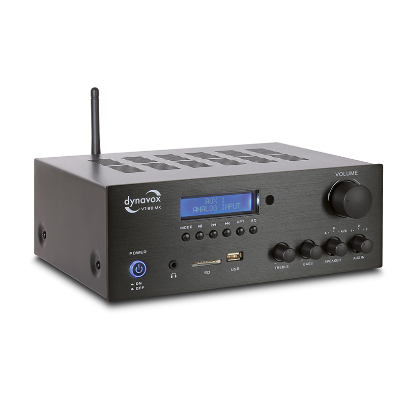 Dynavox VT80MK kompakt stereoforsterker med Bluetooth & Radio, svart