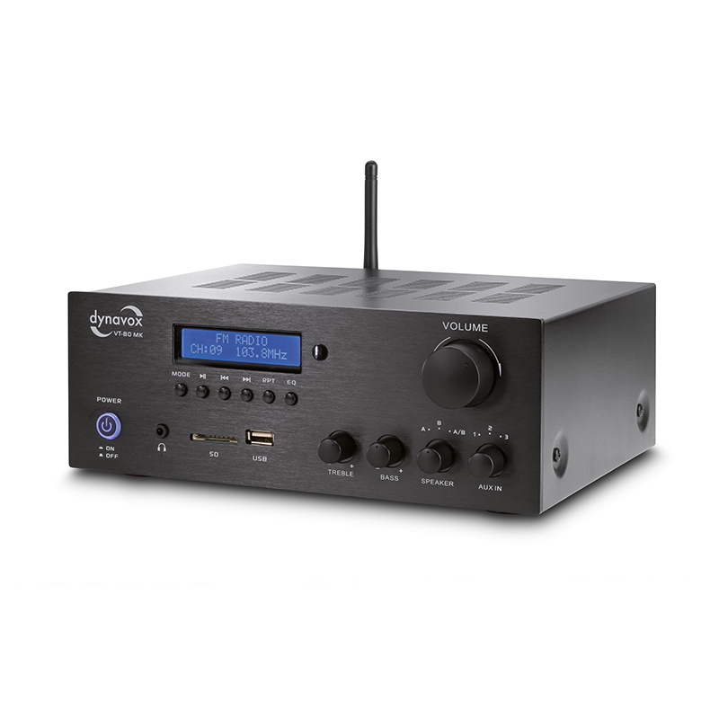 Dynavox VT80MK kompakt stereoforsterker med Bluetooth & Radio, svart