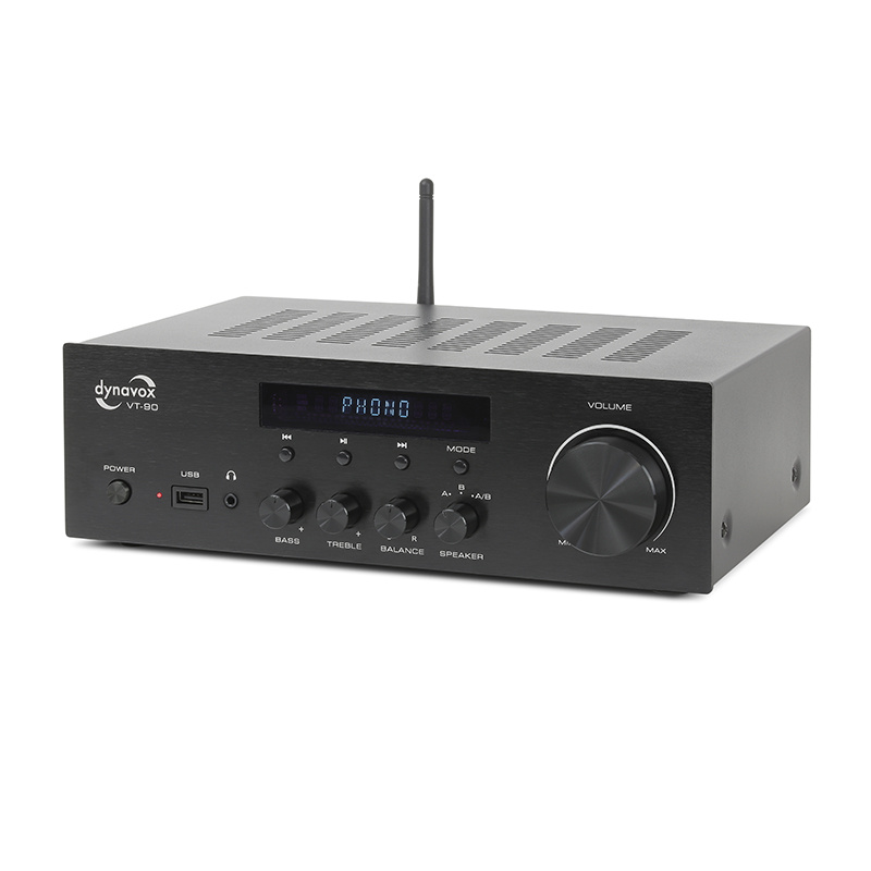 Dynavox VT90 kompakt stereoforsterker med Bluetooth, DAC & RIAA-trinn