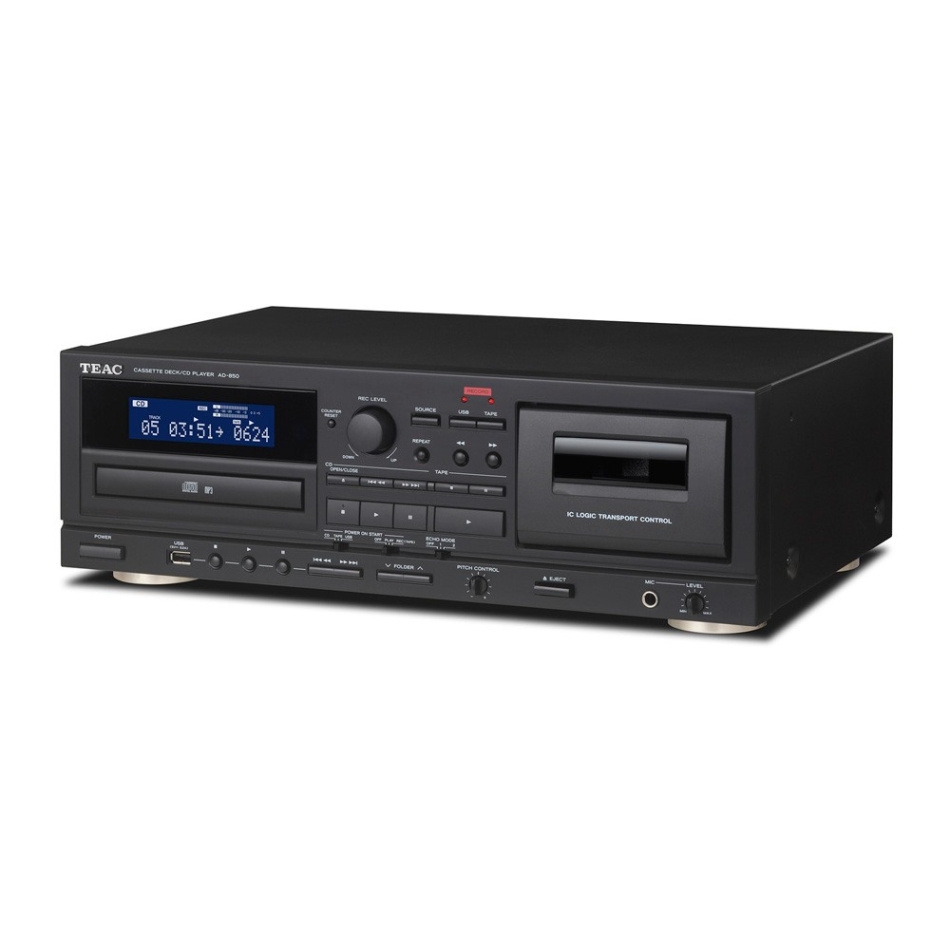 Teac AD-850-SE CD- og kassettspiller, svart
