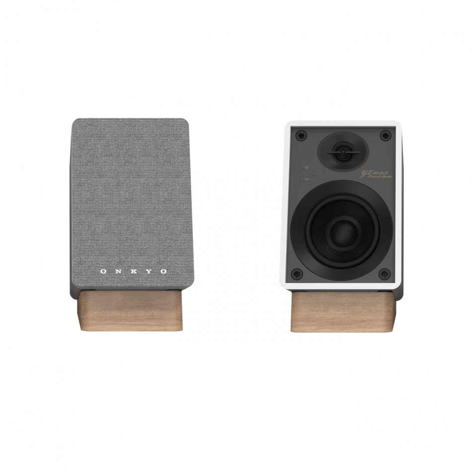 Onkyo GX-10DB aktive stereohøyttalere med Bluetooth, hvitt par