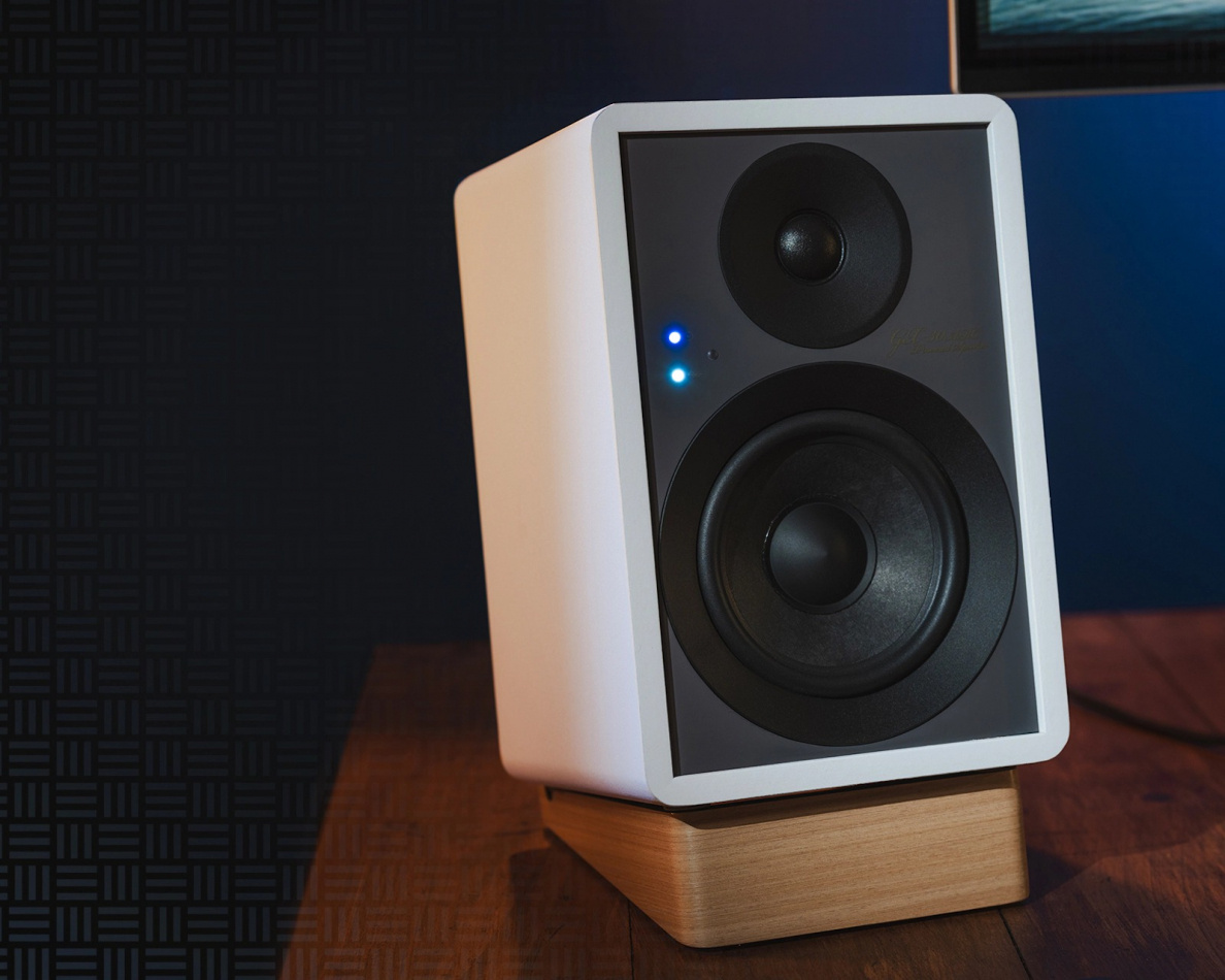 Onkyo GX-10DB aktive stereohøyttalere med Bluetooth, hvitt par